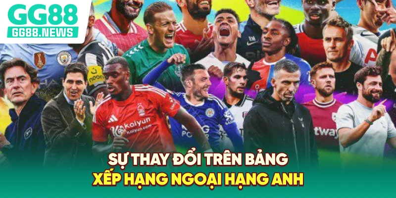 Sự thay đổi trên bảng xếp hạng Ngoại hạng Anh Sự thay đổi trên bảng xếp hạng Ngoại hạng Anh